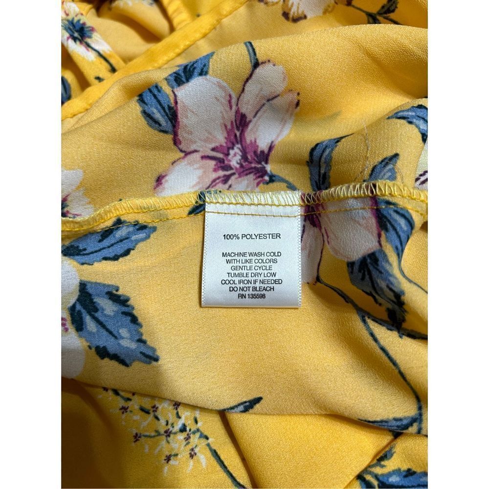 Wishful Park Women’s Floral Print Shirt Top Size Small Multicolored Tie Front - Picture 5 of 7